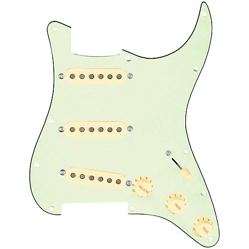 920d Custom Vintage American Loaded Pickguard for Strat With Aged White Pickups and S5W Wiring Harness Mint Green
