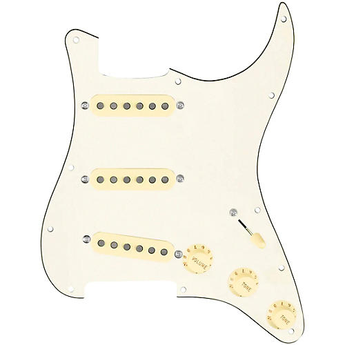 920d Custom Vintage American Loaded Pickguard for Strat With Aged White Pickups and S5W Wiring Harness Parchment