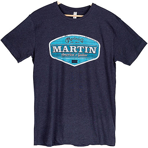 Martin Vintage Logo Short Sleeve T-Shirt Large Blue