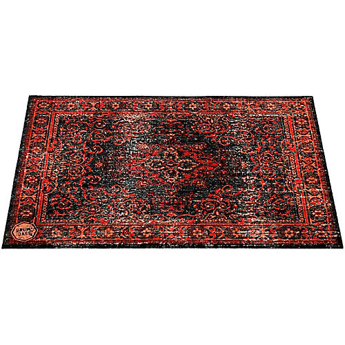 DRUMnBASE Vintage Persian Style Stage Rug Black Red 4.26 x 3 ft.