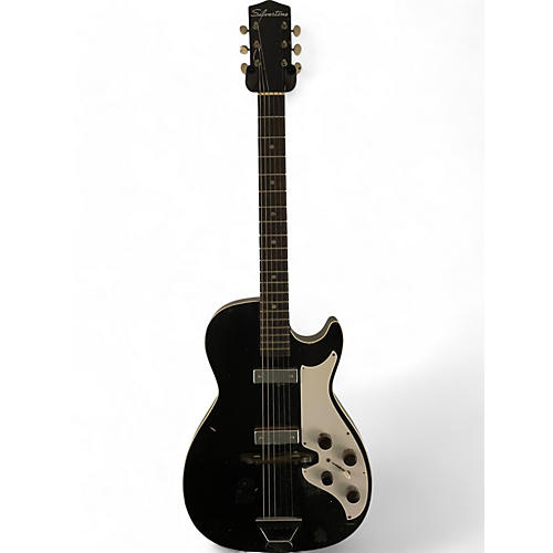 Silvertone Vintage Silvertone 1420 Black Solid Body Electric Guitar Black