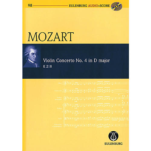 Eulenburg Violin Concerto No. 4 in D Major, KV 218 Study Score Series Softcover with CD by Wolfgang Amadeus Mozart