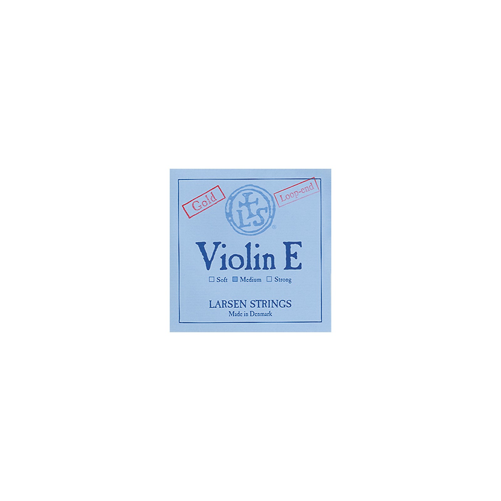 Larsen Strings Violin Strings E, Goldplate Loop, Medium 4/4 Size