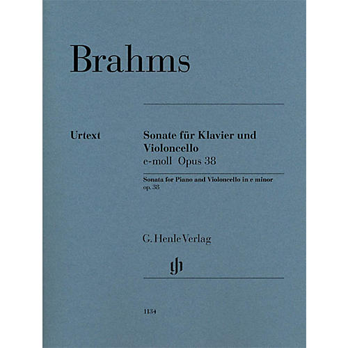 G. Henle Verlag Violoncello Sonata in E minor, Op. 38 (Cello and Piano) Henle Music Folios Series