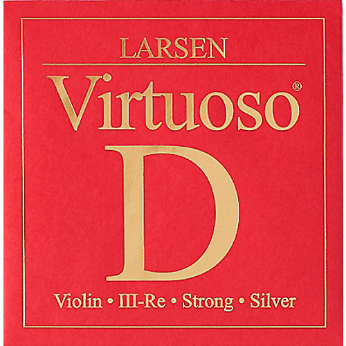 Larsen Strings Virtuoso Violin D String 4/4 Size Silver Wound, Heavy Gauge, Ball End