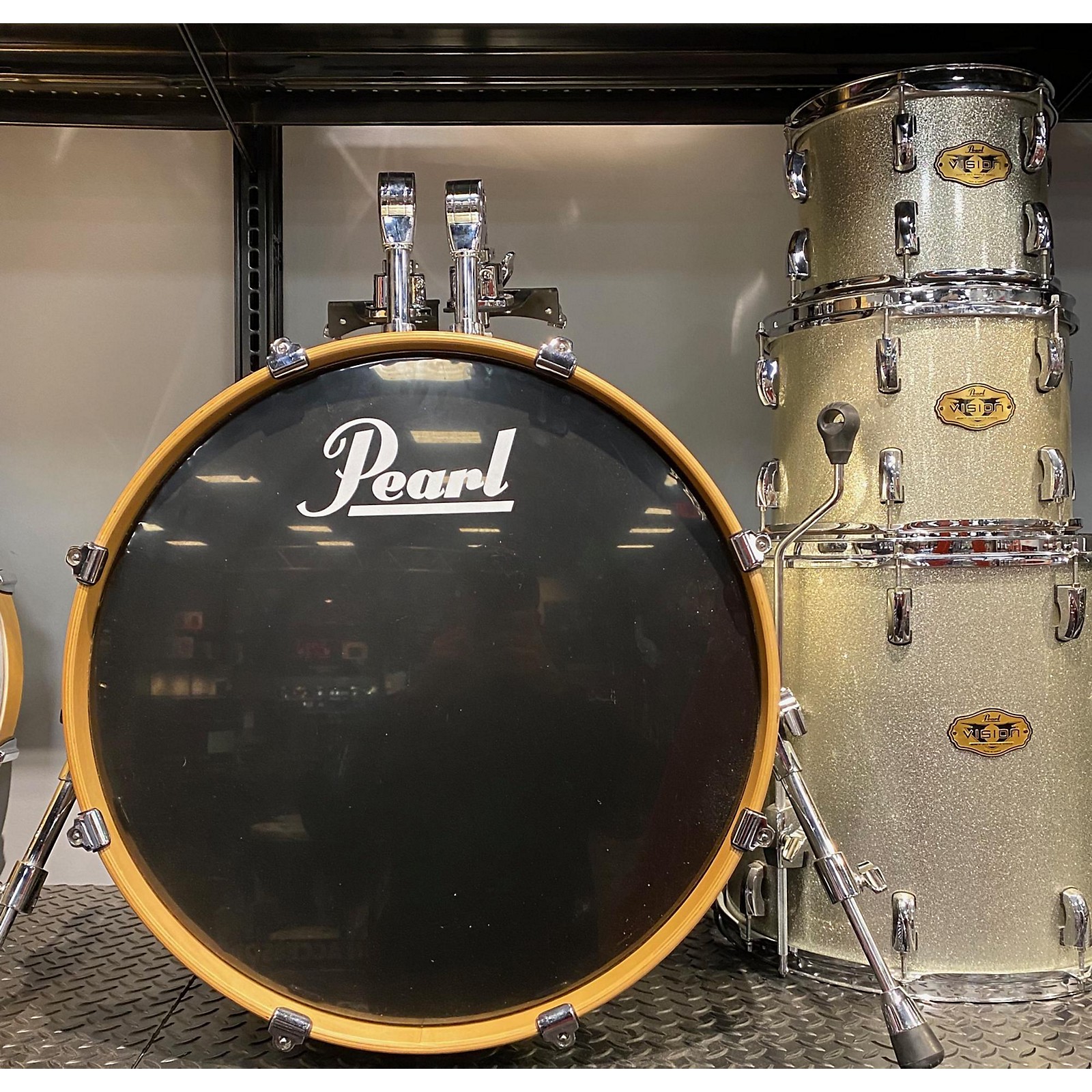 Used Pearl Vision Drum Kit Gold Sparkle Musician