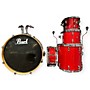 Used Pearl Vision Maple Drum Kit Red Sparkle