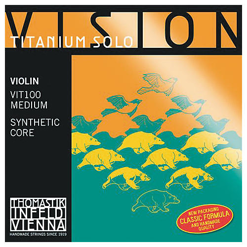 Thomastik Vision Titanium Solo Violin Strings A, Titanium 4/4 Size