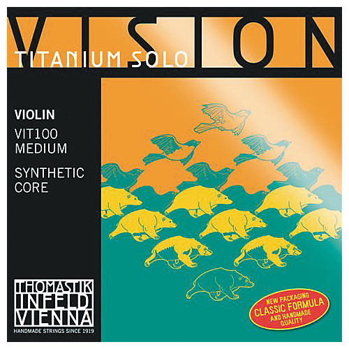Thomastik Vision Titanium Solo Violin Strings D, Titanium 4/4 Size