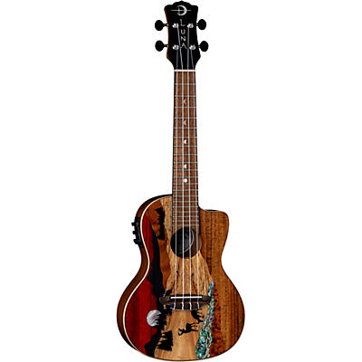 Luna Guitars Vista Deer Tropical Wood Concert Acoustic-Electric Ukulele