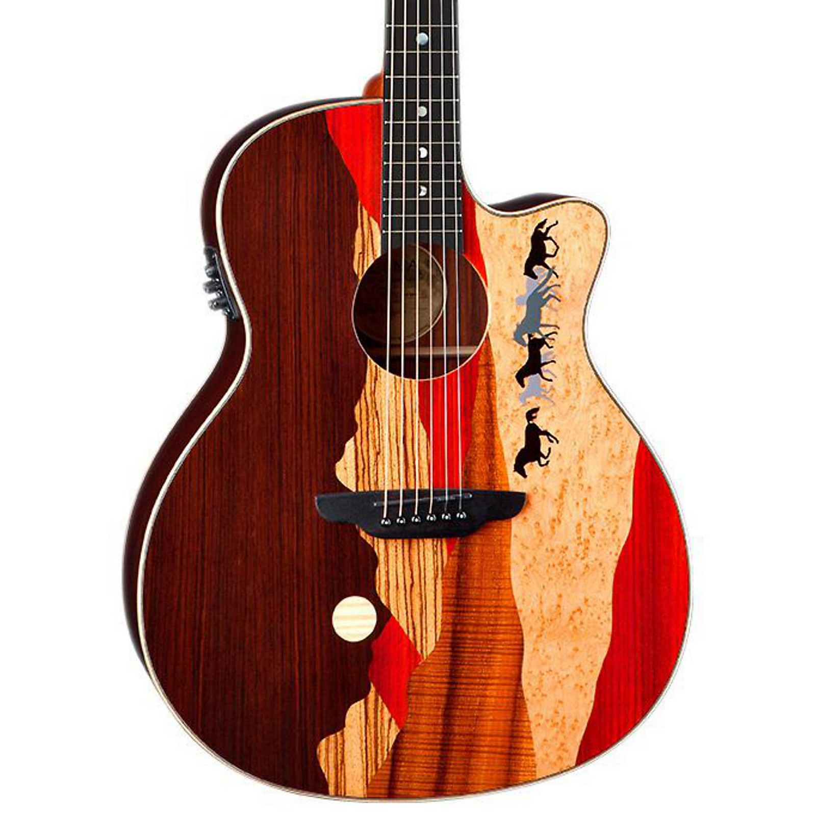 Luna Guitars Vista Mustang Rosewood Back And Sides Acoustic Electric Guitar Musicians Friend 6693