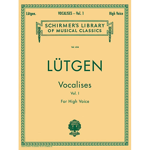 G. Schirmer Vocalises (20 Daily Exercises) - Book I for High Voice By L¼tgen