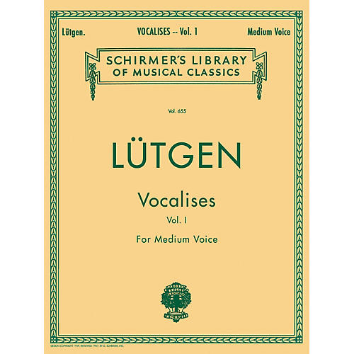 G. Schirmer Vocalises (20 Daily Exercises) Vol. 1 for Medium Voice By L¼tgen
