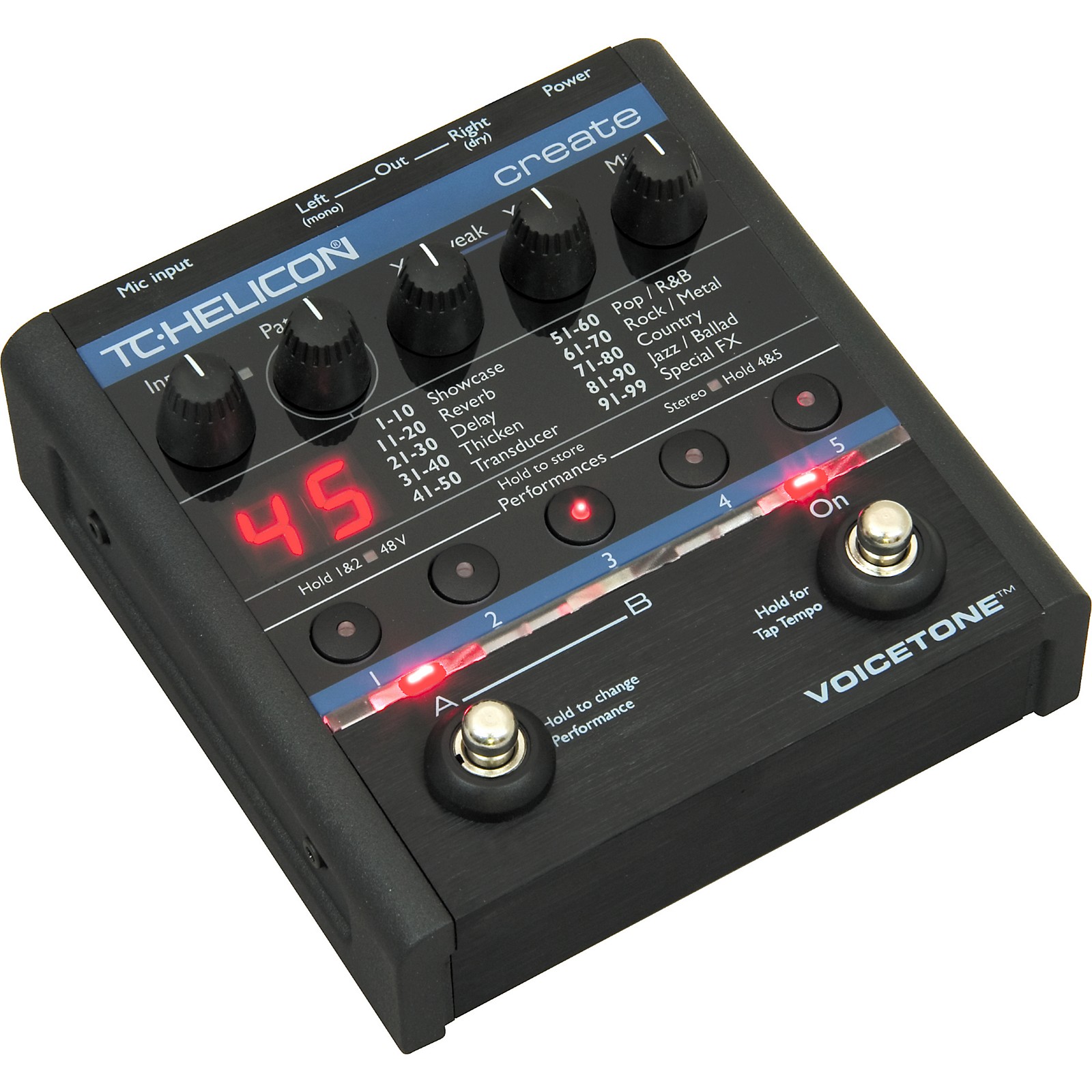 TC Helicon VoiceTone Create Vocal Pedal Musician S Friend