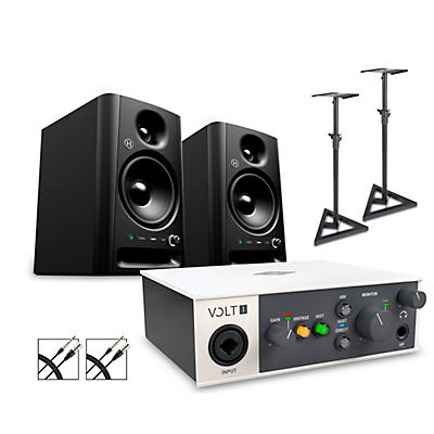 Universal Audio Volt 1 with Harbinger Studio Monitor Pair (Stands & Cables Included)