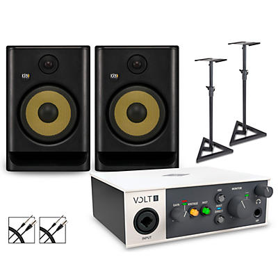 Universal Audio Volt 1 with KRK ROKIT G5 Studio Monitor Pair (Stands & Cables Included)