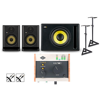 Universal Audio Volt 176 with KRK ROKIT G5 Studio Monitor Pair & S10 Subwoofer (Stands & Cables Included)