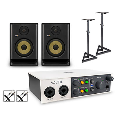 Universal Audio Volt 2 with KRK ROKIT G5 Studio Monitor Pair (Stands & Cables Included)