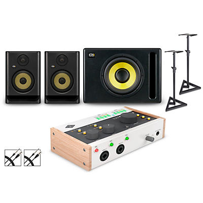 Universal Audio Volt 476 With KRK ROKIT G5 Studio Monitor Pair & S10 Subwoofer (Stands & Cables Included) -