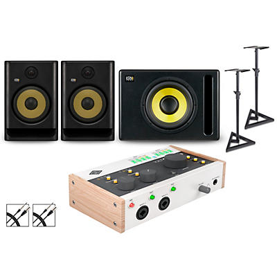 Universal Audio Volt 476 With KRK ROKIT G5 Studio Monitor Pair & S10 Subwoofer (Stands & Cables Included) -