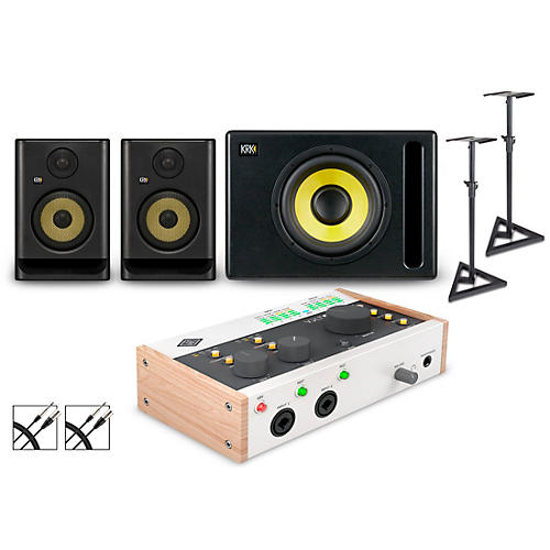 Universal Audio Volt 476 with KRK ROKIT G5 Studio Monitor Pair & S10 Subwoofer (Stands & Cables Included) ROKIT 5