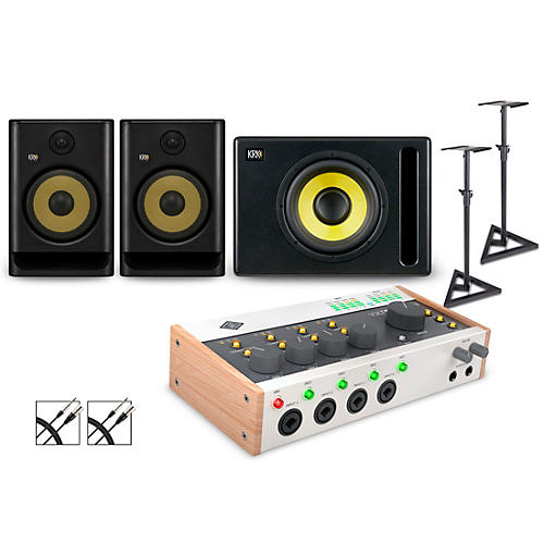 Universal Audio Volt 476P with KRK ROKIT G5 Studio Monitor Pair & S10 Subwoofer (Stands & Cables Included) ROKIT 8