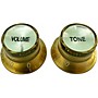 AxLabs Volume and Tone Top Hat Knobs With White Lettering - Gold