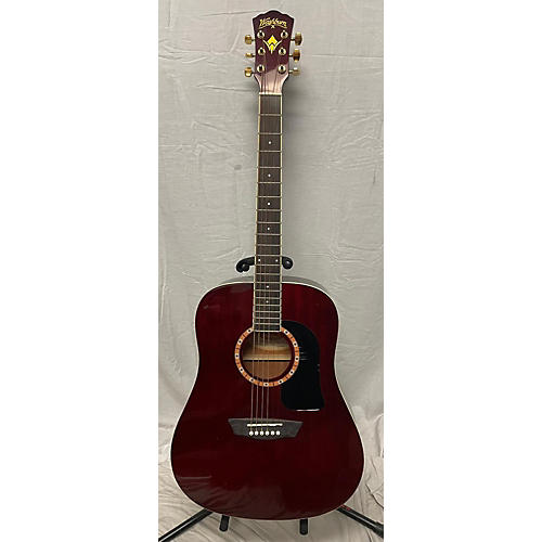 Washburn WD100DLTWRK-U Acoustic Guitar Trans Red