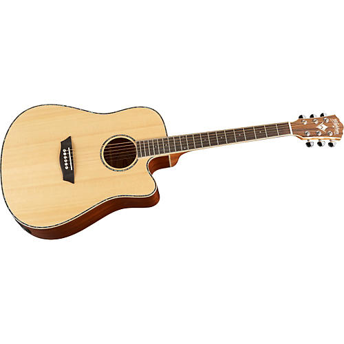 WD15SCE Solid Sitka Spruce Top Acoustic Cutaway Electric Dreadnought Mahogany Guitar with Fishman Preamp And Tuner