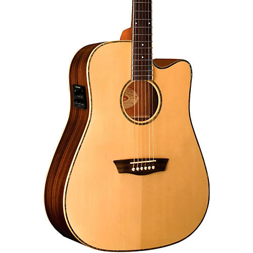 WD25SCE Solid Sitka Spruce Top Acoustic Cutaway Electric Dreadnought Rosewood Guitar with Fishman Preamp And Tuner