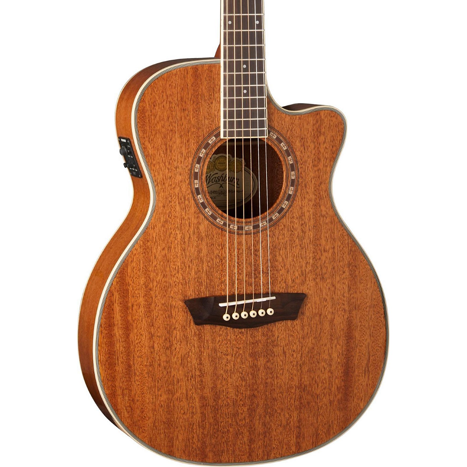 Washburn WF19SCE Mahogany Solid Top Folk AcousticElectric Guitar