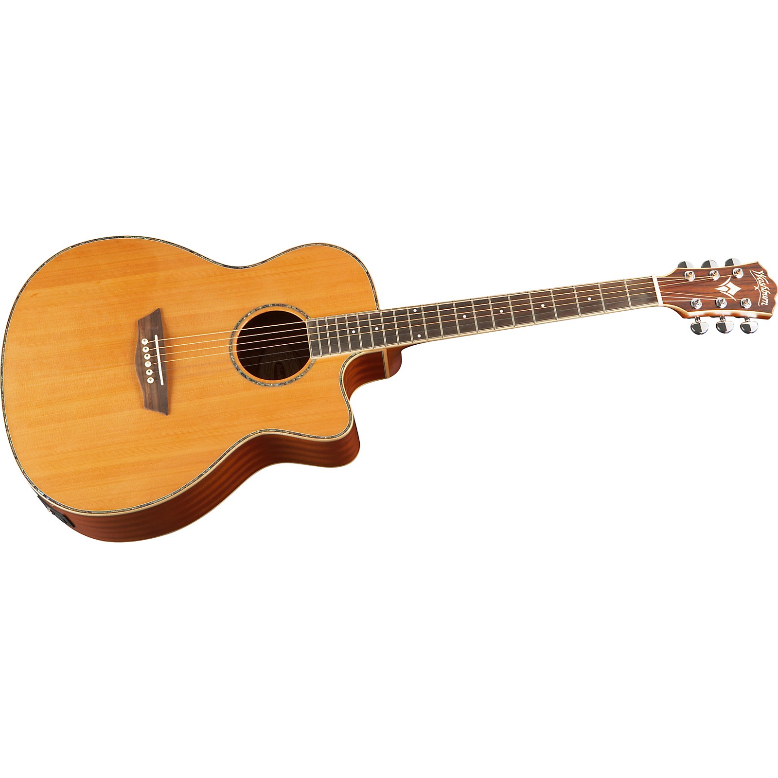 Washburn WG16SCE Solid Cedar Top Acoustic Cutaway Electric Grand Auditorium Mahogany Guitar with