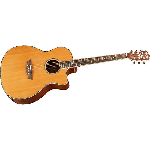 WG16SCE Solid Cedar Top Acoustic Cutaway Electric Grand Auditorium Mahogany Guitar with Fishman Preamp And Tuner