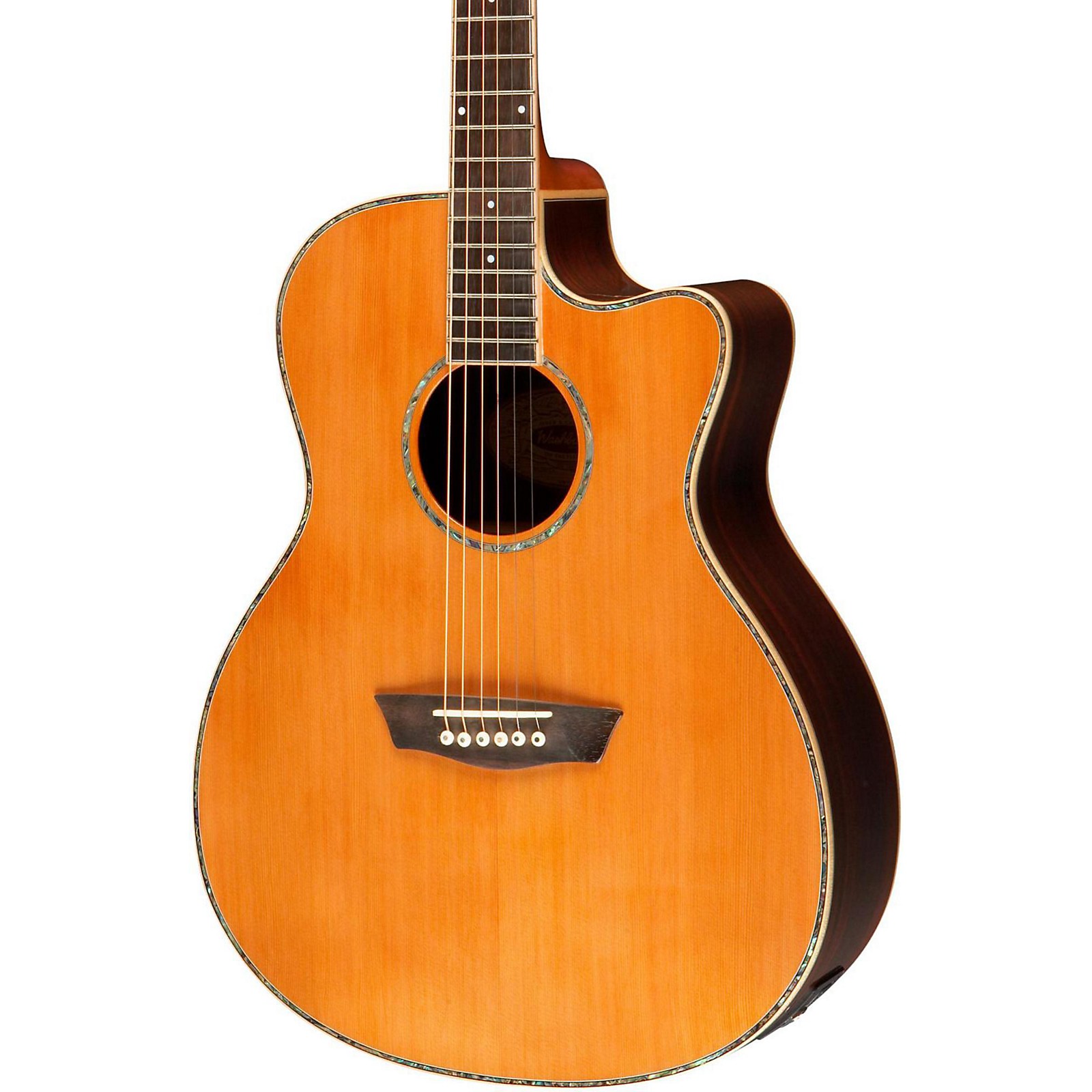Washburn WG26SCE Solid Cedar Top Acoustic Cutaway Electric Grand