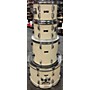 Used Pearl WOOD FIBERGLASS KIT Drum Kit White