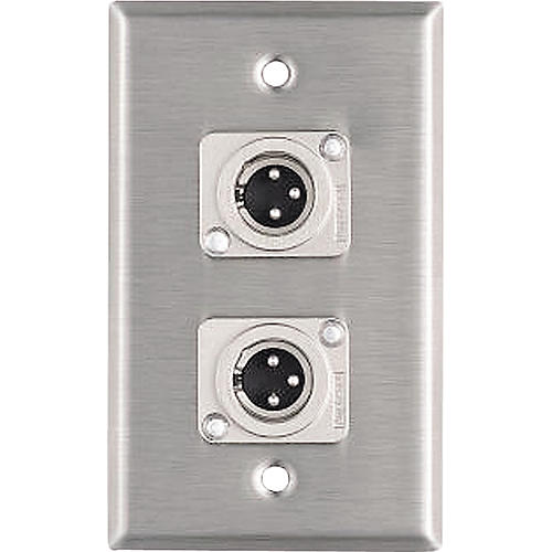 ProCo WP1008 Adapter Male XLR Wall Plate 1 Gang with (2) Male XLR