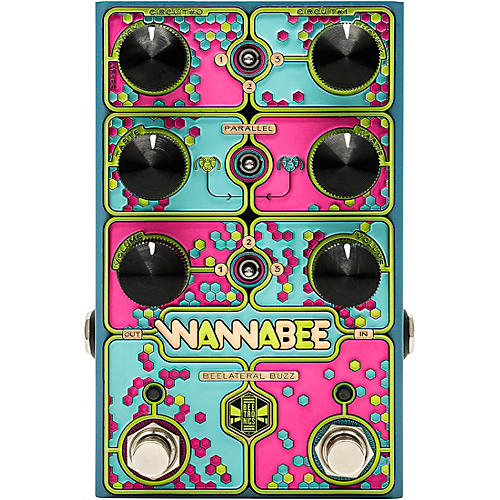 Beetronics FX Wannabee Beelateral Buzz Dual-Drive Effects Pedal Condition 1 - Mint Blue Anodized