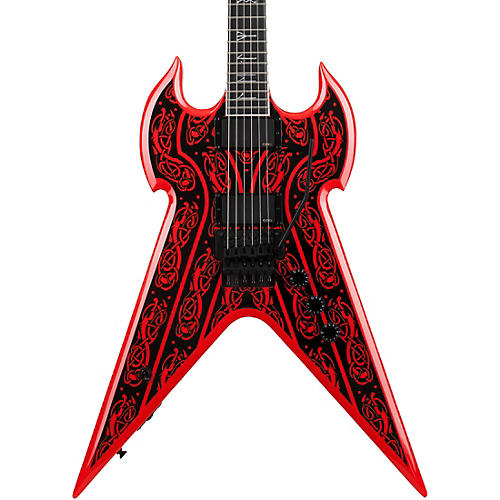 Wylde Audio Warhammer FR Norse Dragon Pinstripe Electric Guitar Red