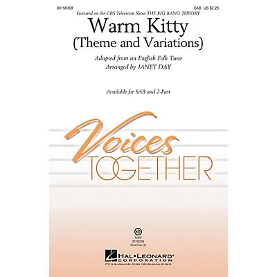 Hal Leonard Warm Kitty (Theme and Variations) SAB arranged by Janet Day