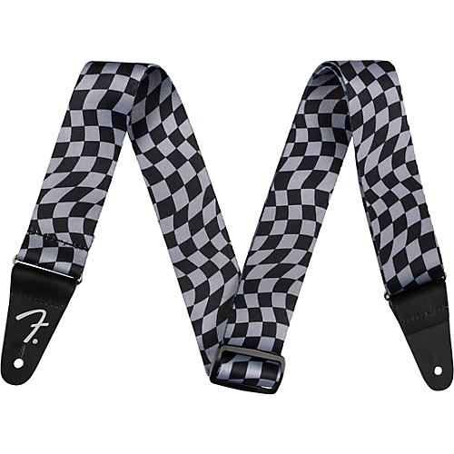 Fender Wavy Checkerboard Polyester Guitar Strap Grey