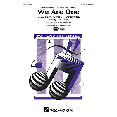 Hal Leonard We Are One (from The Lion King II: Simba's Pride) SAB Arranged by Roger Emerson