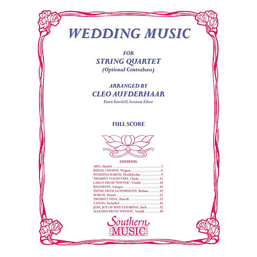 Southern Wedding Music (Conductor Score) Southern Music Series Arranged by Cleo Aufderhaar