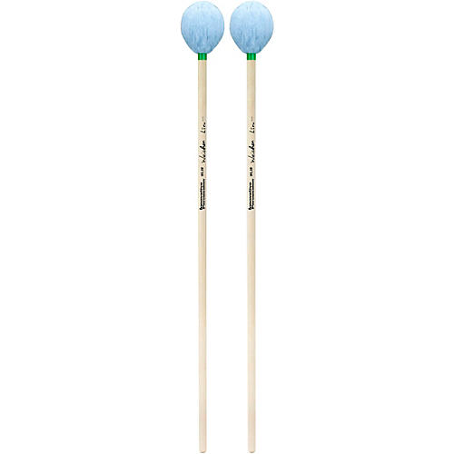 Innovative Percussion Weichen Lin Series Birch Handle Marimba Mallets Medium Soft Sky Blue Yarn