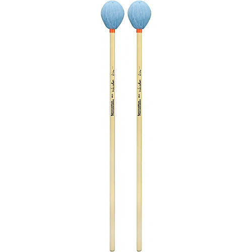 Innovative Percussion Weichen Lin Series Rattan Handle Marimba Mallets Medium Hard Sky Blue Yarn