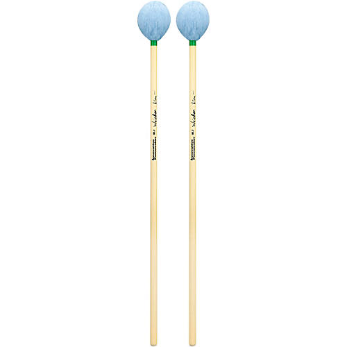 Innovative Percussion Weichen Lin Series Rattan Handle Marimba Mallets Medium Soft Sky Blue Yarn