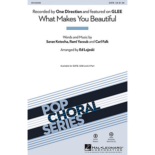 Hal Leonard What Makes You Beautiful (SATB) SATB by One Direction arranged by Ed Lojeski