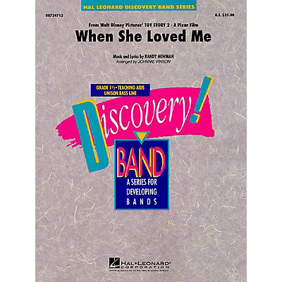 Hal Leonard When She Loved Me (from Toy Story 2) Concert Band Level 1.5 Arranged by Johnnie Vinson