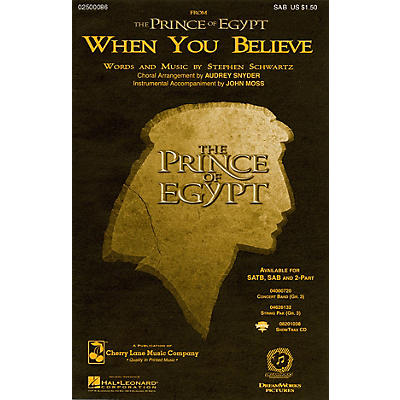 Cherry Lane When You Believe (from The Prince of Egypt) SAB arranged by Audrey Snyder