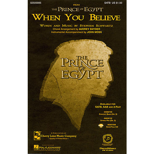 Cherry Lane When You Believe (from The Prince of Egypt) SATB arranged by Audrey Snyder