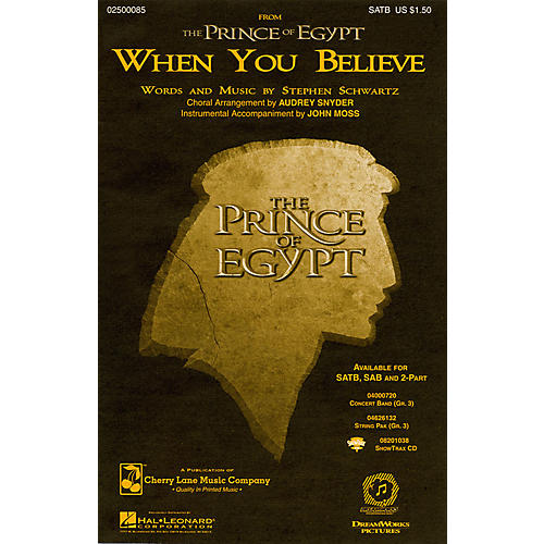 Hal Leonard When You Believe (from The Prince of Egypt) ShowTrax CD Arranged by Audrey Snyder